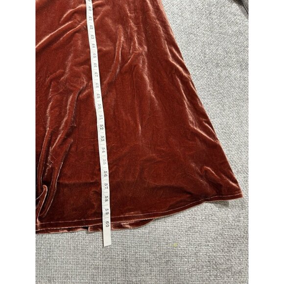 Revelry Dress Womens 4 Terracotta Velvet Tori Halter Maxi Bridesmaid Formal - Picture 11 of 11